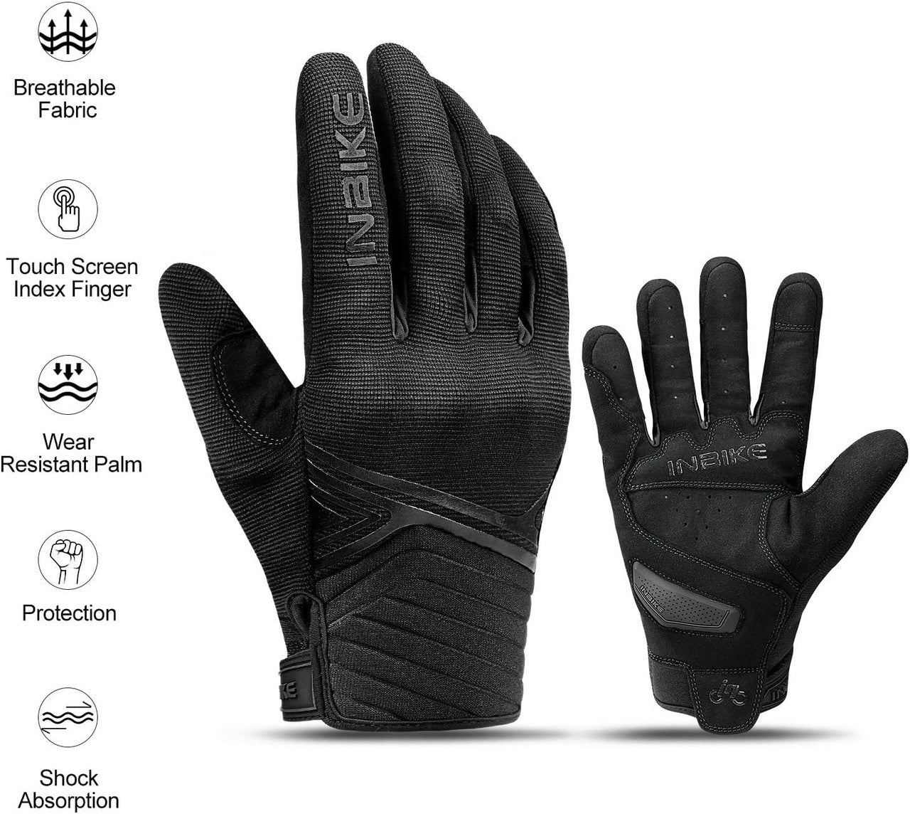 Breathable Mesh Motorcycle Gloves Touchscreen with TPR Palm Pad Hard Knuckle-Black-XLarge