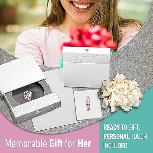 Infinity Love Heart Necklace, Birthstone Necklace for Women, Jewelry for Women with Healing Crystals, Allergy Free Pendant Necklace-10a-October-Rose Quartz Pink