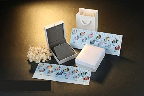 Wish Stone Pendant Necklace, Necklaces for Women with Birthstone Crystals, Allergy-Free Jewelry for Women with Gift Box, 29K Rose Gold Plated or Silver-tone Birthstone Necklace for Women-Healing Stone for Protection - Silver Black