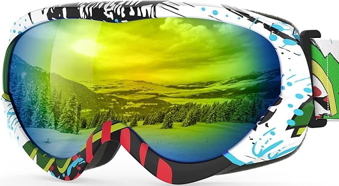 OutdoorMaster Kids Ski Goggles - Helmet Compatible Snow Goggles for Boys & Girls with 100% UV Protection-01VLT 13%-OM-6