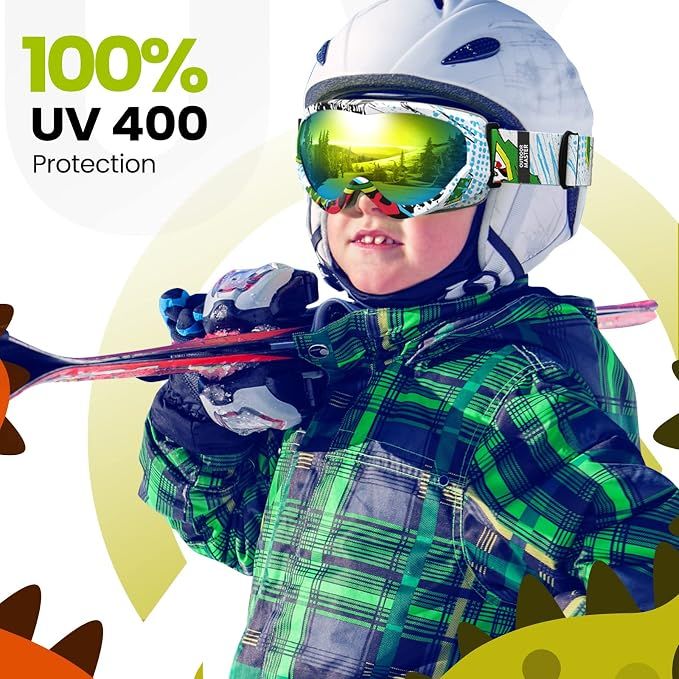 OutdoorMaster Kids Ski Goggles - Helmet Compatible Snow Goggles for Boys & Girls with 100% UV Protection-01VLT 13%-OM-6