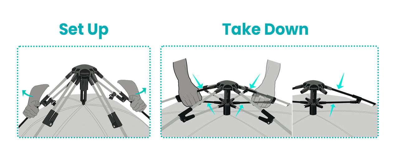 OutdoorMaster Pop Up 3-4 Person Beach Tent X-Large - Easy Setup, Portable Beach Shade Canopy Folding Sun Shelter with UPF 50+ UV Protection Removable Skylight Family Size (Orange)