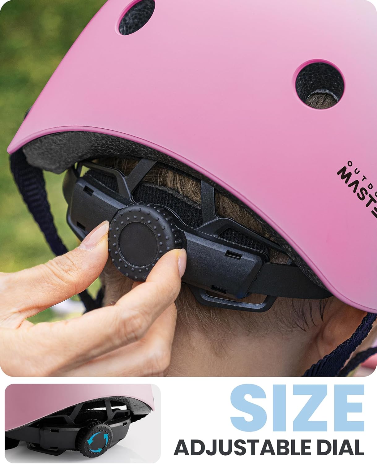 Outdoor Master Youth & Kids Bike Helmet - Adjustable Multi-Sports Skateboard Helmet with Removable Liners for Balance Bike, Toddler Scooter, One Wheel Hoverboard-Blue pink gradient-Small