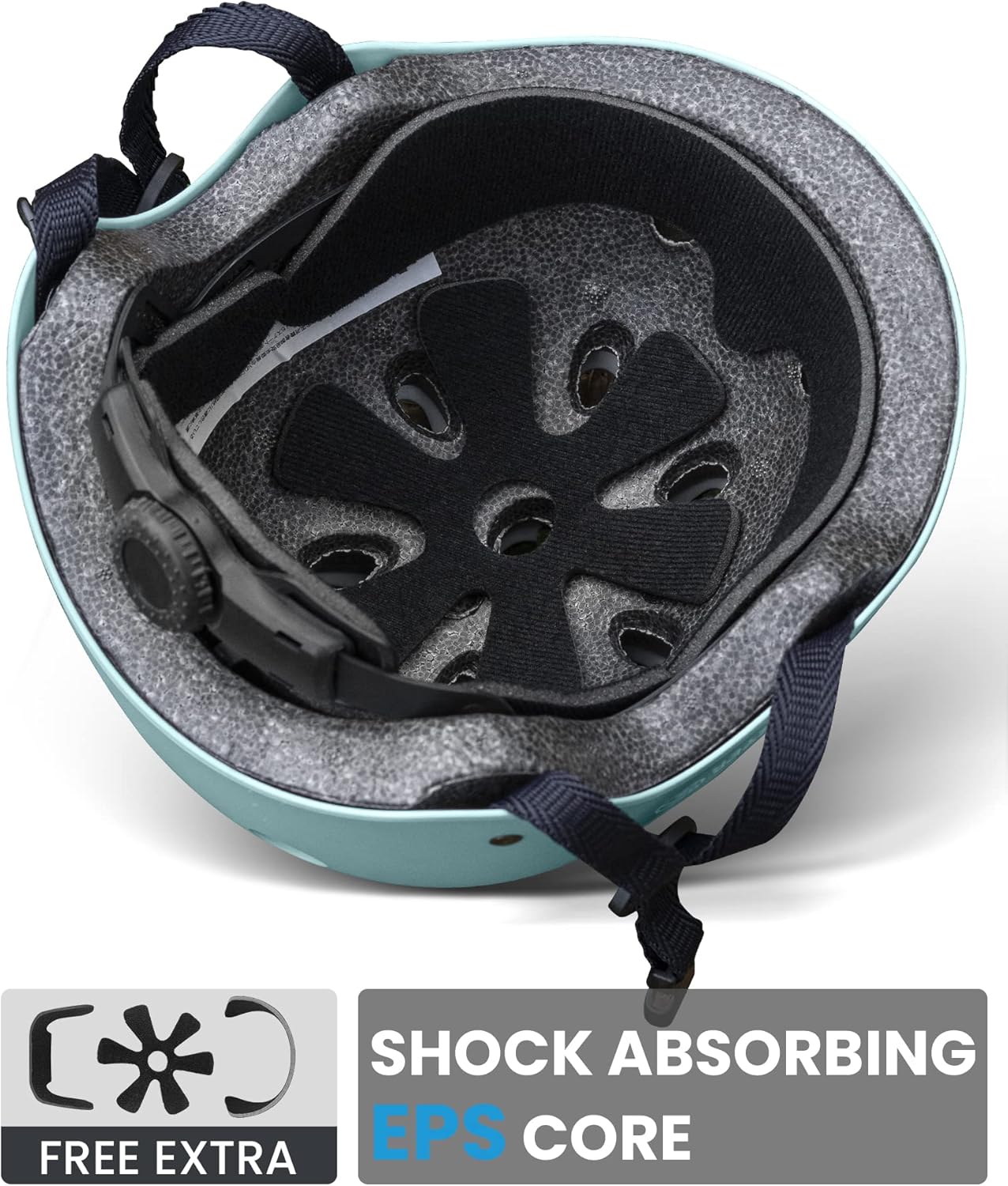 OutdoorMaster Youth & Kids Bike Helmet - Adjustable Multi-Sports Skateboard Helmet with Removable Liners for Balance Bike, Toddler Scooter, One Wheel Hoverboard-Mint Green-Large