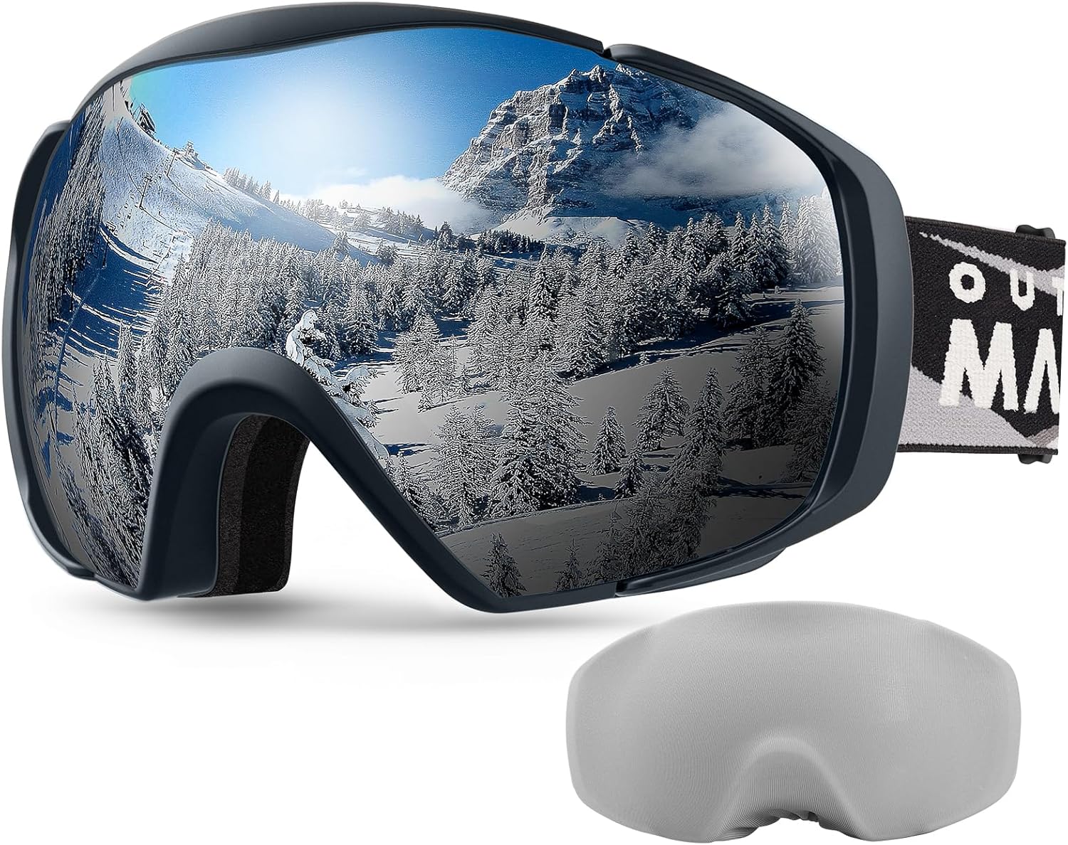 OutdoorMaster Ski Goggles with Cover Snowboard Snow Goggles OTG Anti-Fog -100% UV Protection-OM-18