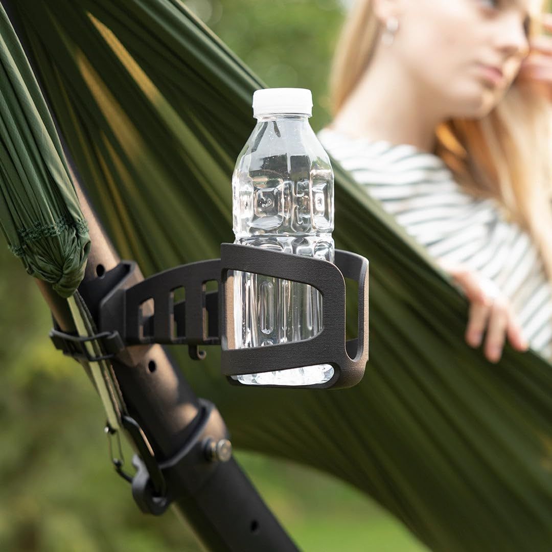 anymaka Quick-Install Cup Holder Prevents Spills - Convenient Storage of Cup, Phone, and Keys - Compatible with Hammock Stand(Cup Holder for Hammock Stand Black)