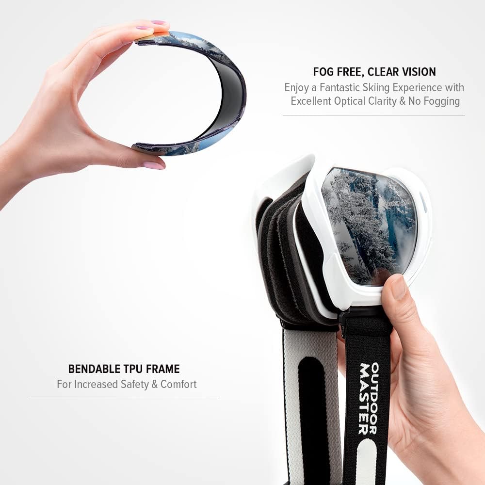 OutdoorMaster OTG Ski Goggles - Over Glasses Ski/Snowboard Goggles for Men, Women & Youth - 100% UV Protection--OM-5