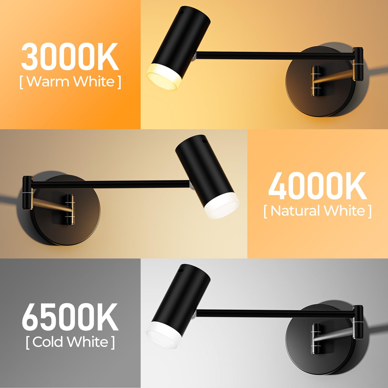 Battery Operated Wall Sconces Set of 2, Swing Arm Wall Lamp with Remote Control, Not Hardwired Led Wall Lamp Fixtures Dimmable Wall Light Decor for Bedroom Reading Living Room