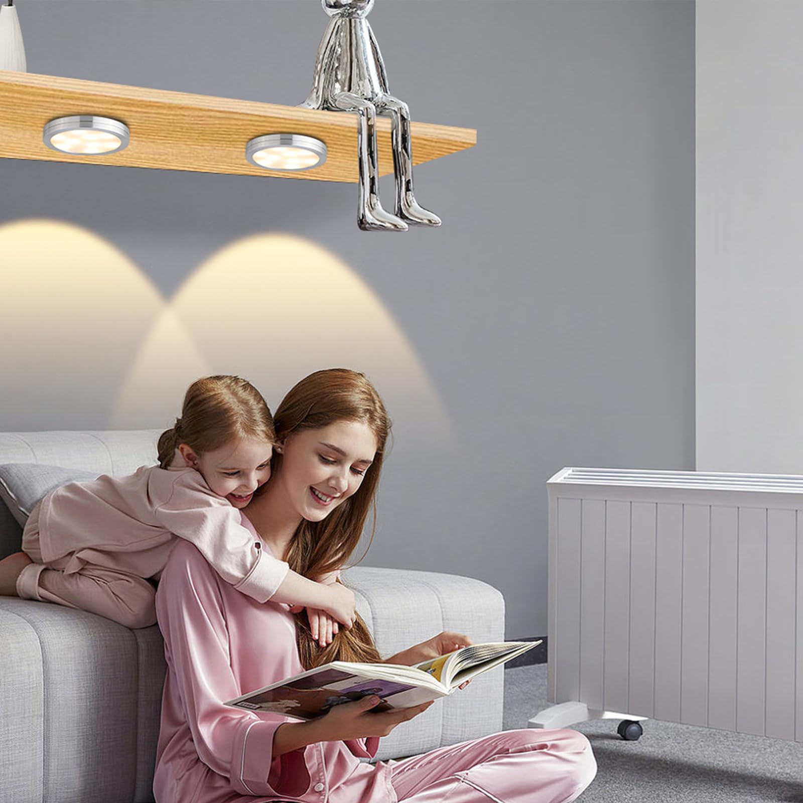 3D Printer LED Lamp Kit 2 Pack,3D Printed DIY Hardware Model Spare Parts 5V USB Powered,Wireless Puck Light Dimmable Touch Control,3 Color Warm (3000K) alanced Mixed (4000K) ol (6500K)