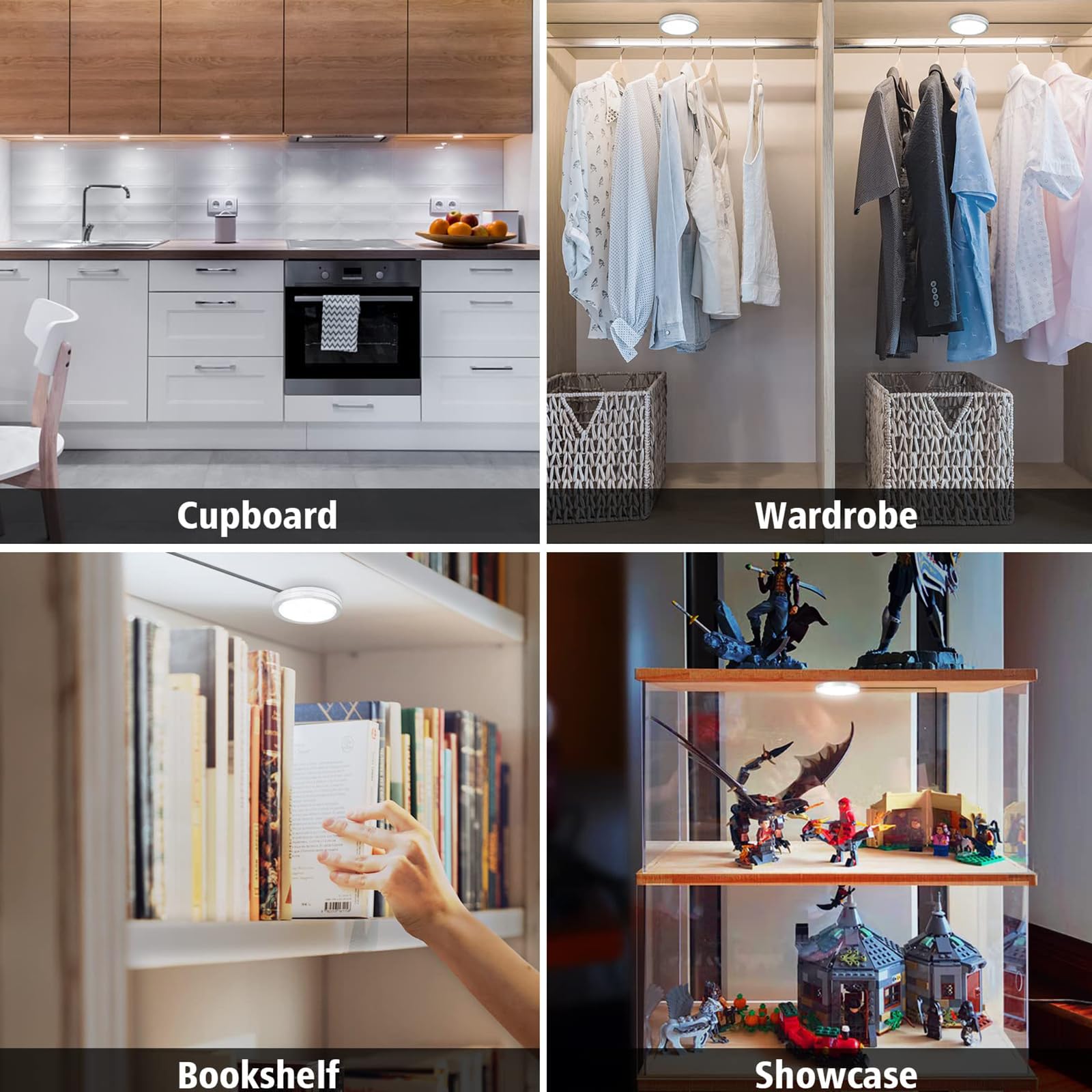 3D Printer LED Lamp Kit 2 Pack,3D Printed DIY Hardware Model Spare Parts 5V USB Powered,Wireless Puck Light Dimmable Touch Control,3 Color Warm (3000K) alanced Mixed (4000K) ol (6500K)