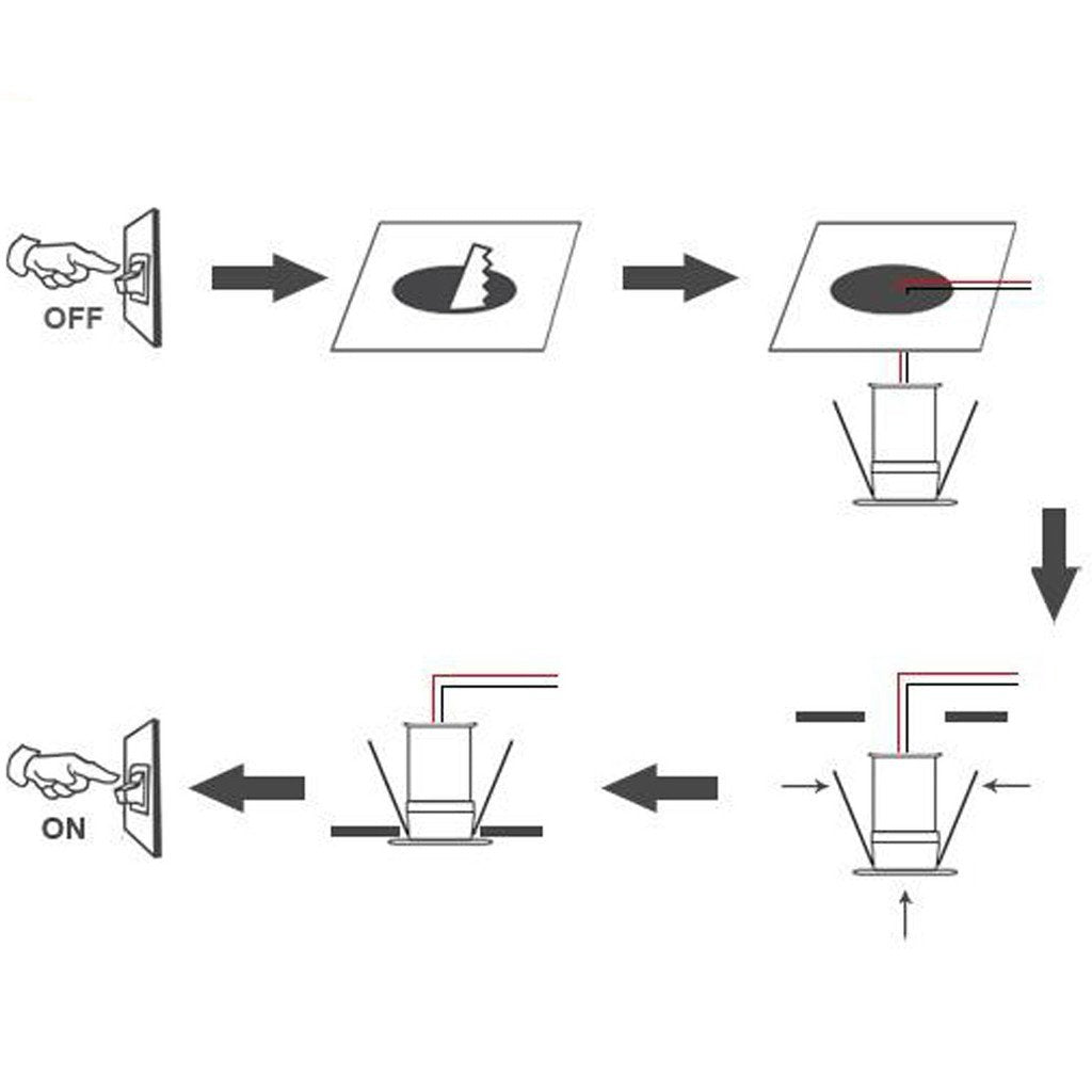 12V Under Cabinet LED Lights 9 Packs of Recessed Mini Downlights with Hardwired Cable and Connectors for Indoor Cupboard Bookshelf Stair Lighting (Cool White)
