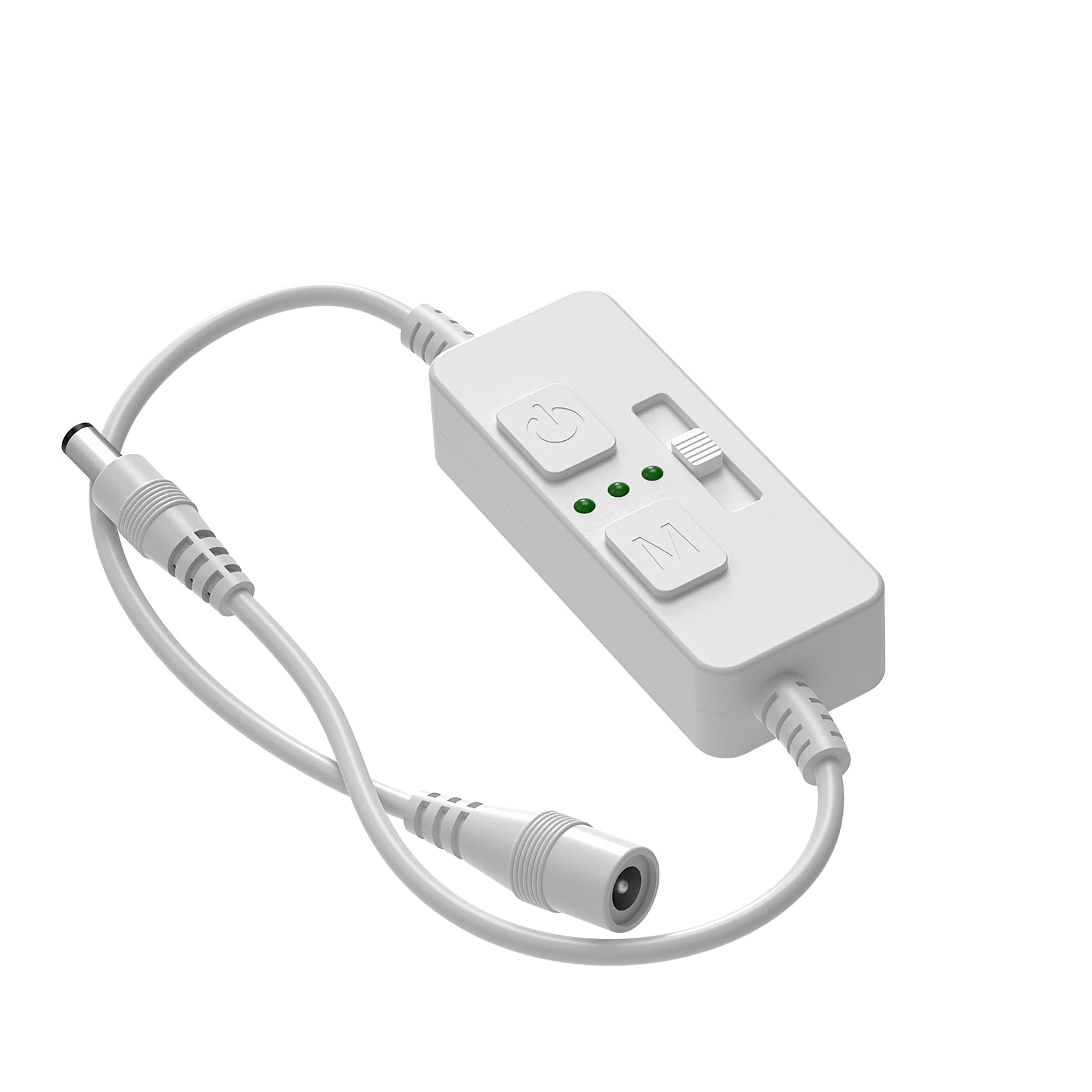 Single Color Slider Dimmer with Timer - PWM 1pc DC 5V/12V/24V LED Controller, 36W Max, Slide Brightness Control & Auto-Off for LED Strip Lights, Closet, Counter, Aquarium Lighting (White)