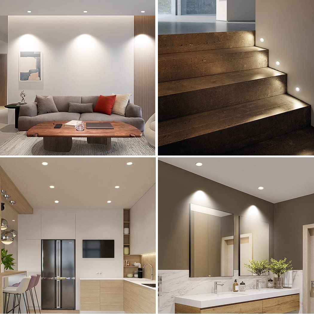 LED Small Recessed Ceiling Lights Spot Lights Downlights,IP54 Ceiling Ultra Slim 9 Pack,Small Spot Lamp with Hardwired for Kitchen,Stairs,Hallway,DIY Lighting,Bookshelf (6000K Daylight White)