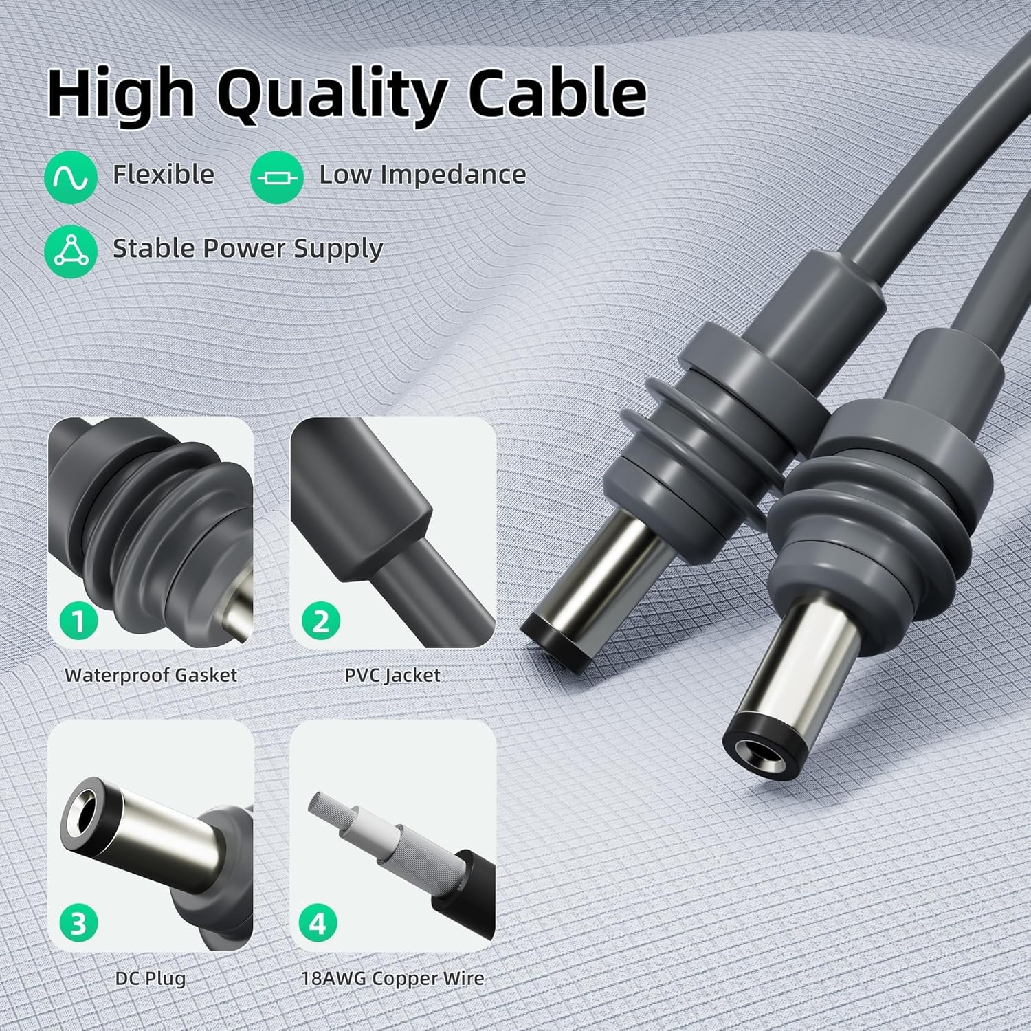 Starlink Power Cable 5521 DC to DC Power Cord 65.5FT/20M