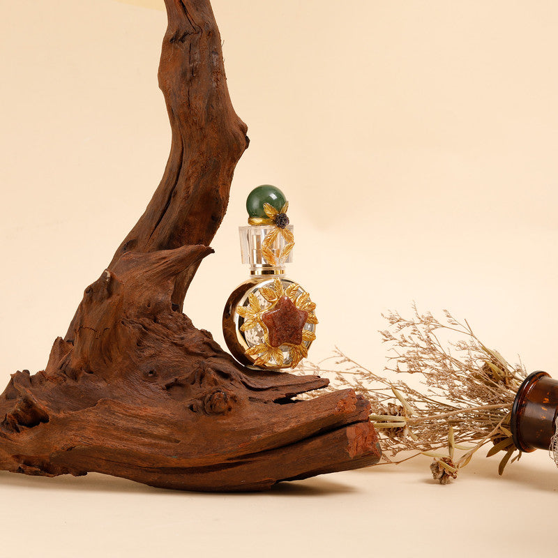 Healing natural crystal perfume bottle(25ml)-aventurine strawberry quartz