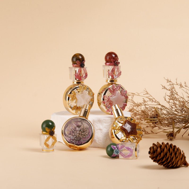 Healing natural crystal perfume bottle(25ml)-aventurine strawberry quartz