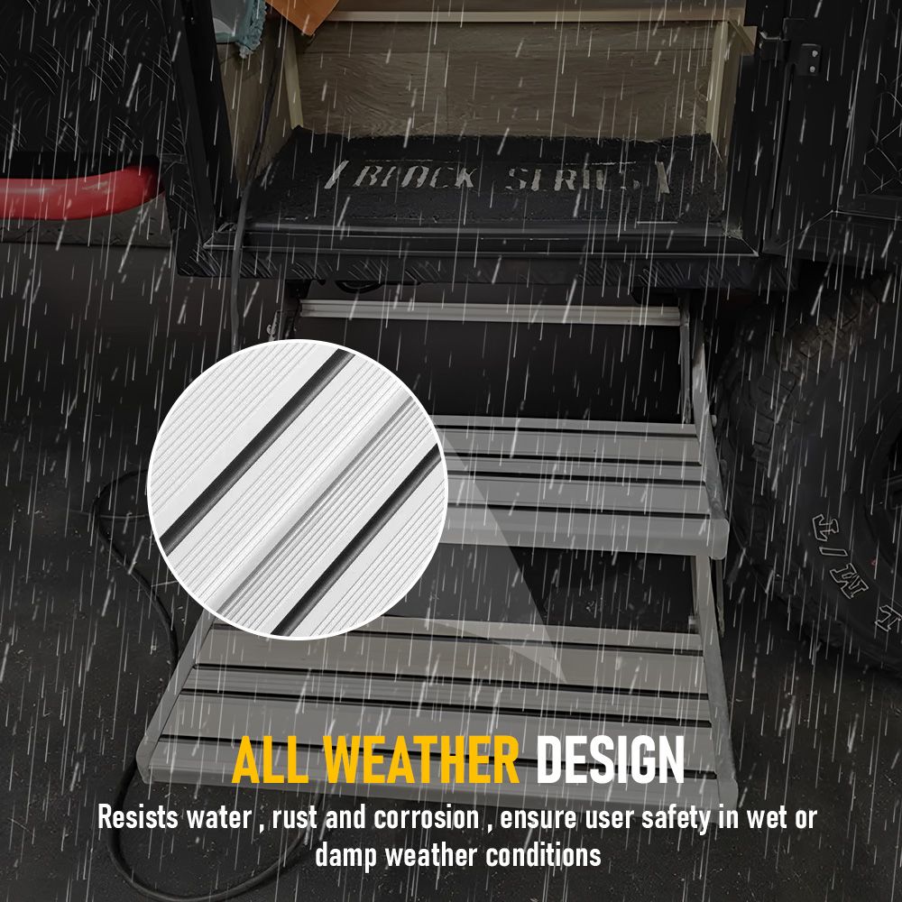 Heavy Duty Double Aluminium Caravan Step – Anti-Slip RV Entry Step, Stable 2-Tier Camping Step, Durable Outdoor Access Step, 54.5 x 77.5 x 30cm