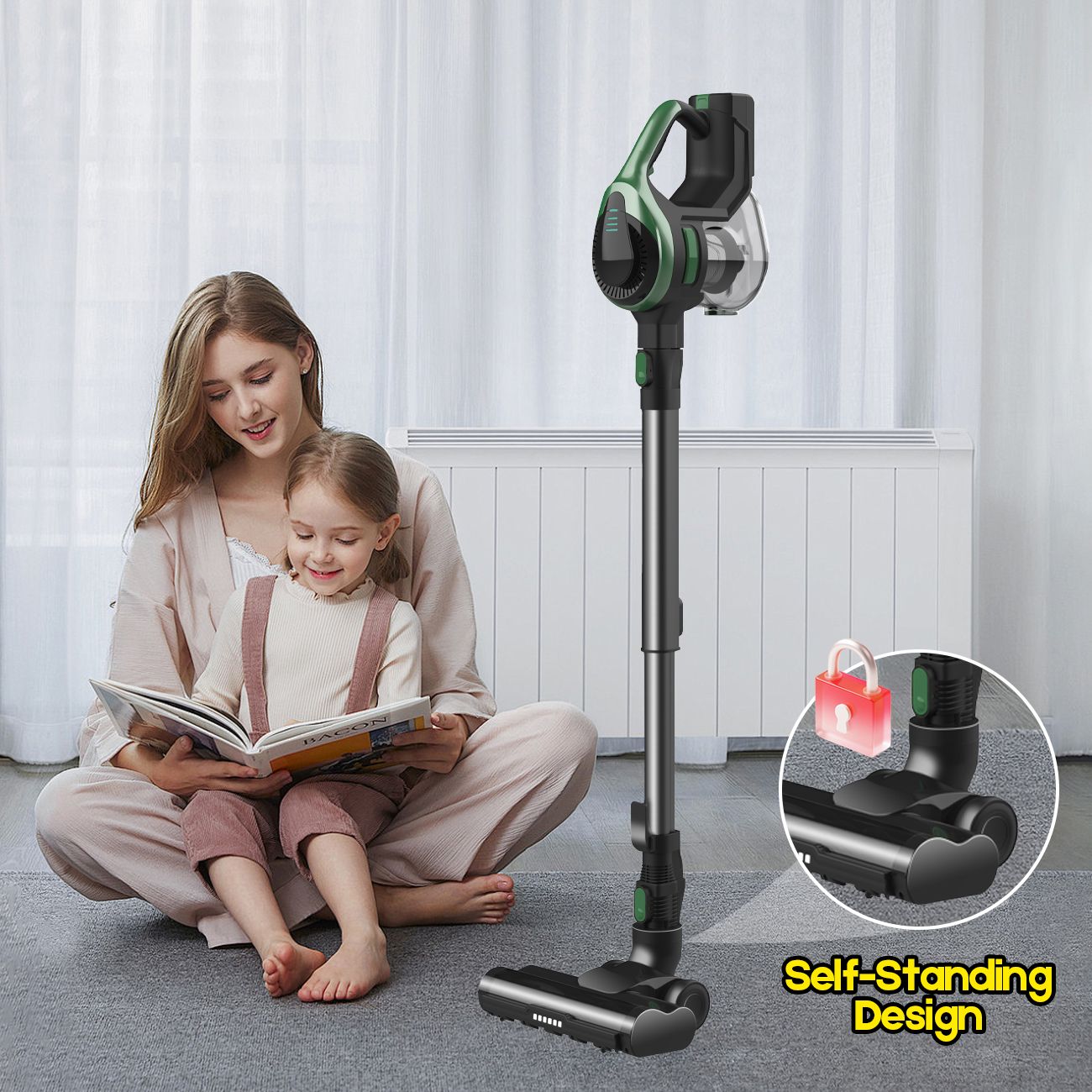 46Kpa Strong Suction, Lightweight Handheld Vacuum Cleaner, 2500mAh Removable Battery with Wall Charger for Home, Hard Floors, Blankets And Pet Hair.