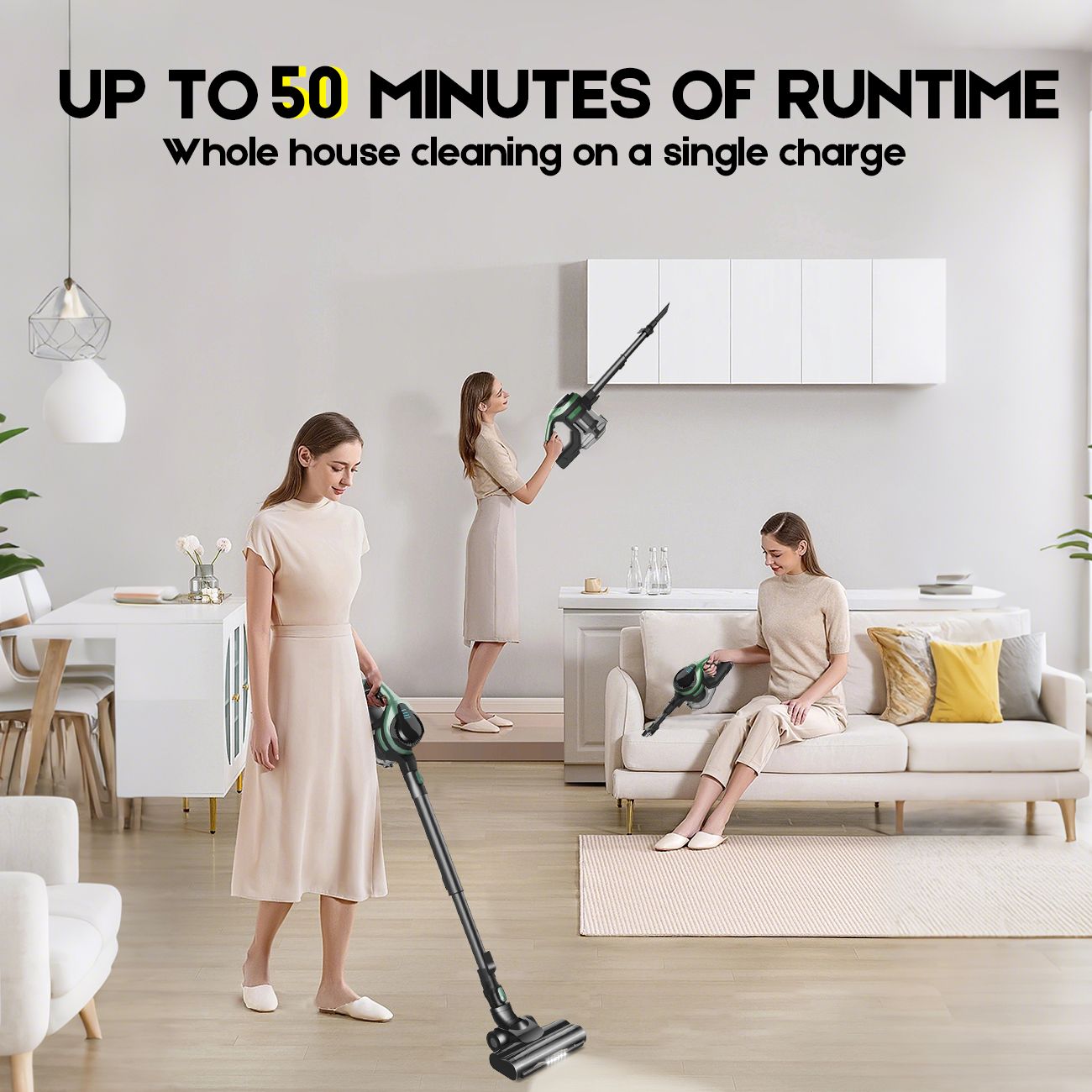 46Kpa Strong Suction, Lightweight Handheld Vacuum Cleaner, 2500mAh Removable Battery with Wall Charger for Home, Hard Floors, Blankets And Pet Hair.