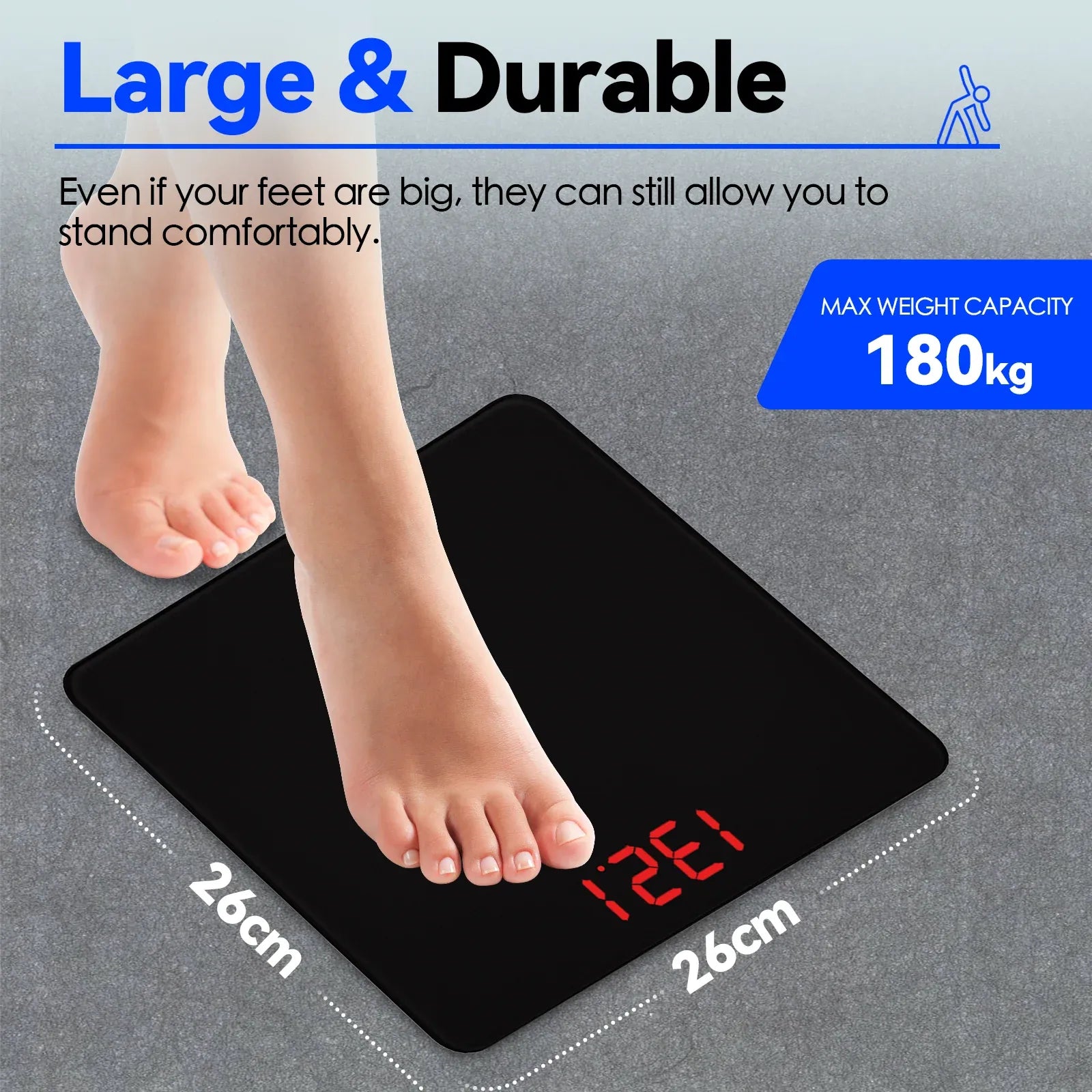Clevinger Digital Glass Bathroom Scale – 180kg Max Capacity