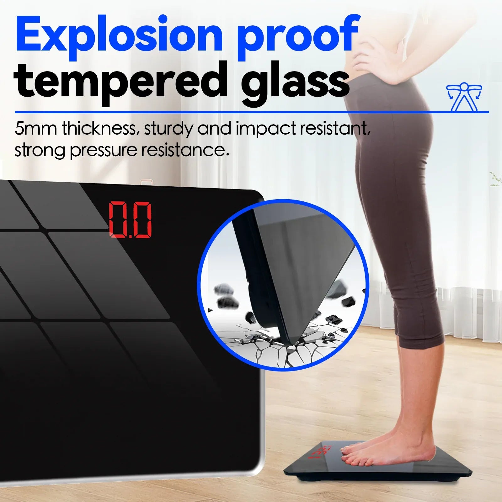 Clevinger Digital Glass Bathroom Scale – 180kg Max Capacity