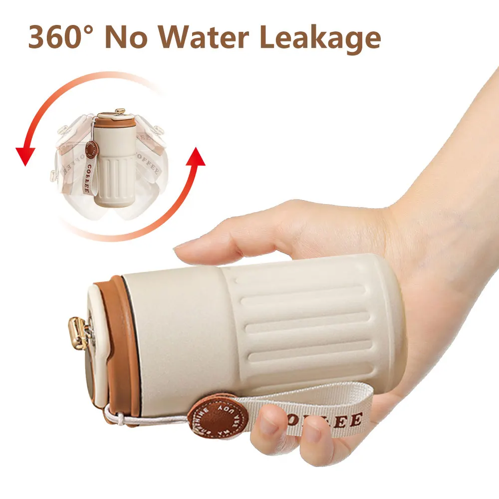 450ml Thermal LED Temperature Display Smart Coffee Cup Insulated Drink Tumbler-Blue