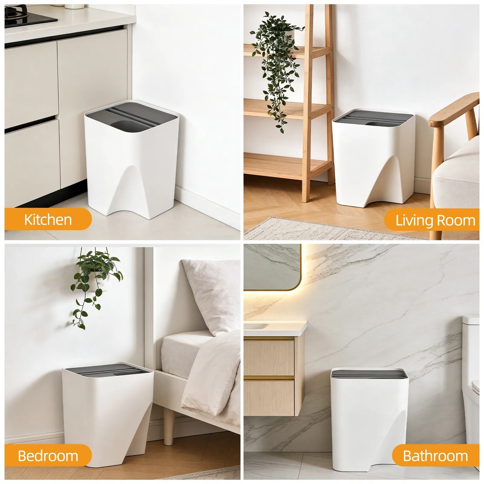 18L Stackable Plastic Kitchen Trash Bin Household Classification Storage Box