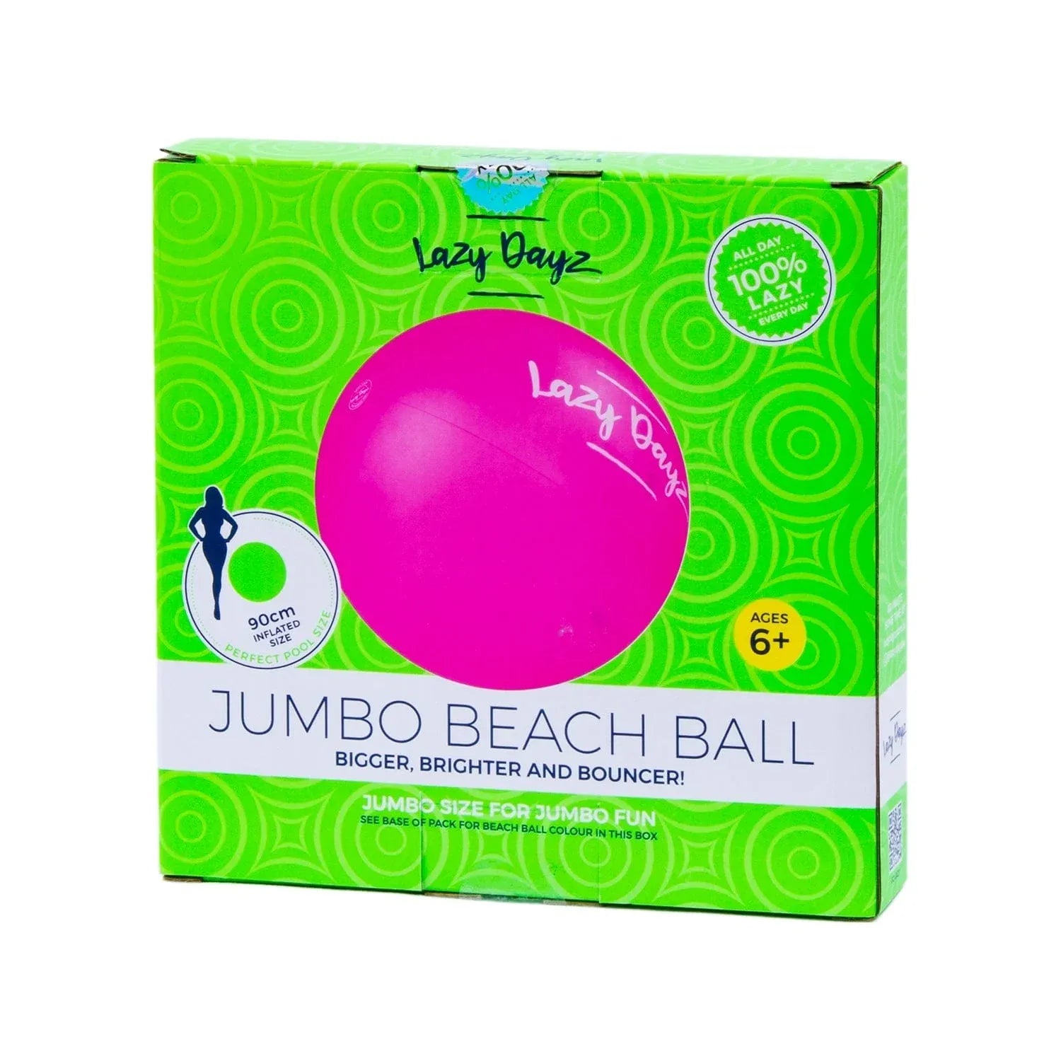 90cm Lazy Dayz Inflatable Jumbo Beach Ball - Pink