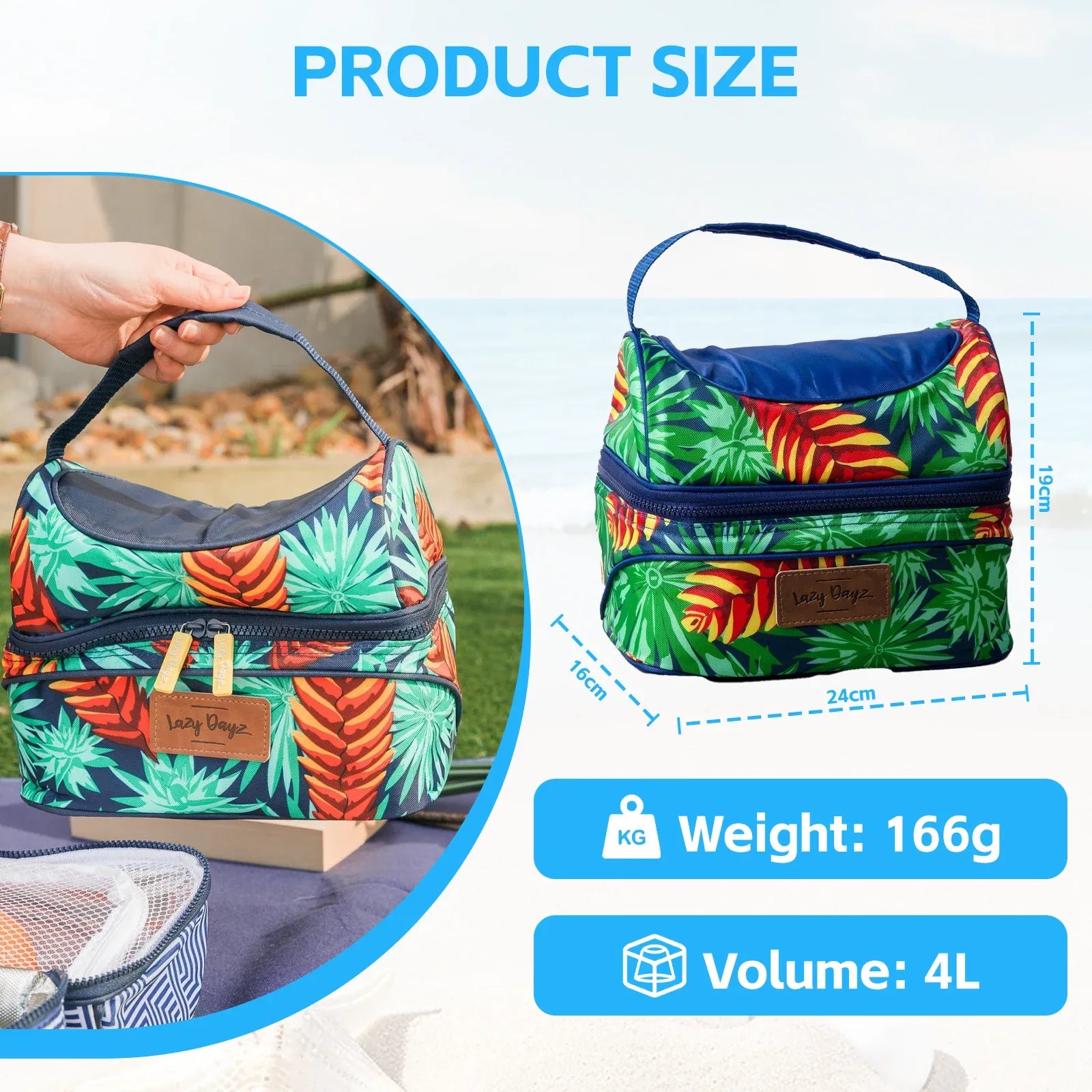 Lazy Dayz Insulated Deluxe Lunch Cooler - Mossman