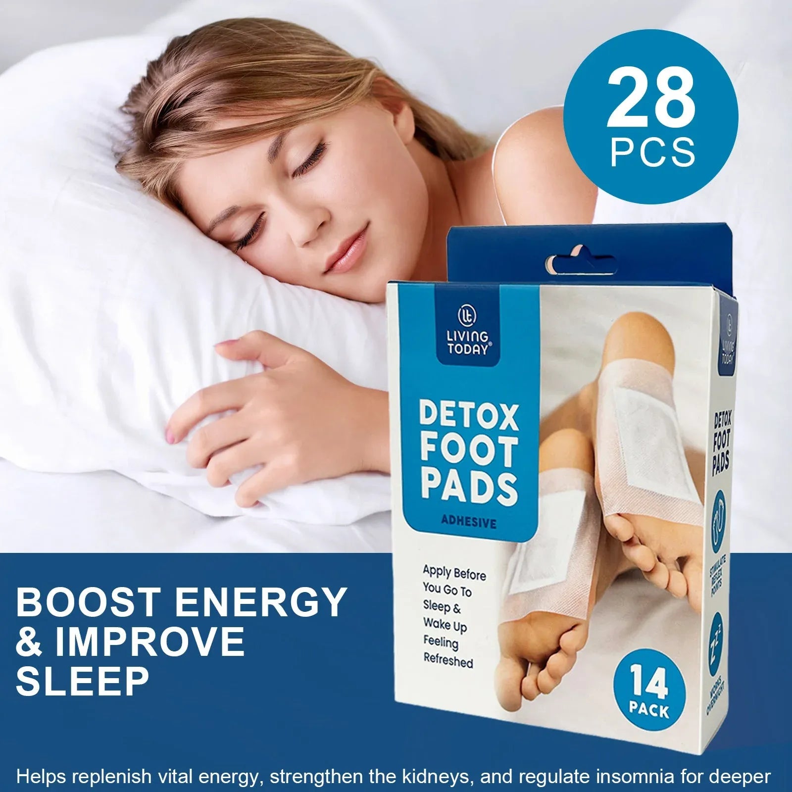 28 Pcs Cleansing Detox Foot Pads – 100% Natural Herbal Foot Patches (12?×?10?cm)