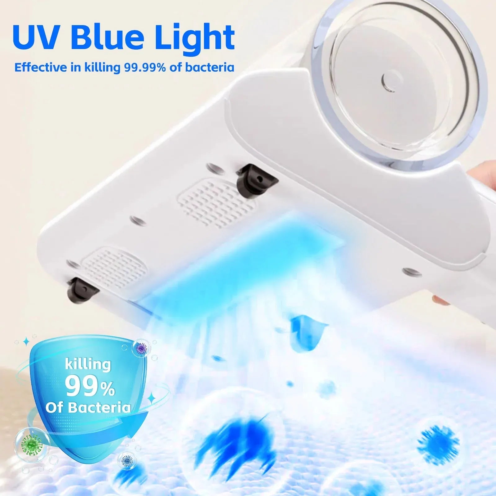 UV?C Cordless Dust Mite Vacuum Handheld Sanitizing Cleaner with 1200?mAh Battery