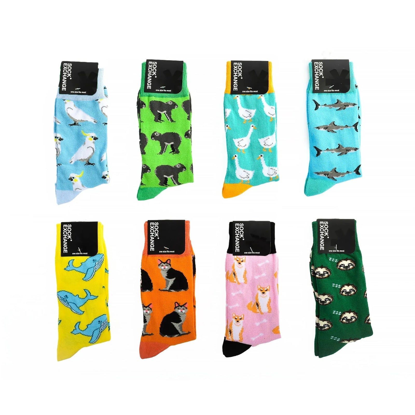 8 Pairs Fashion Novelty Funny Socks one Size 5-13 Men Socks Women Socks #1