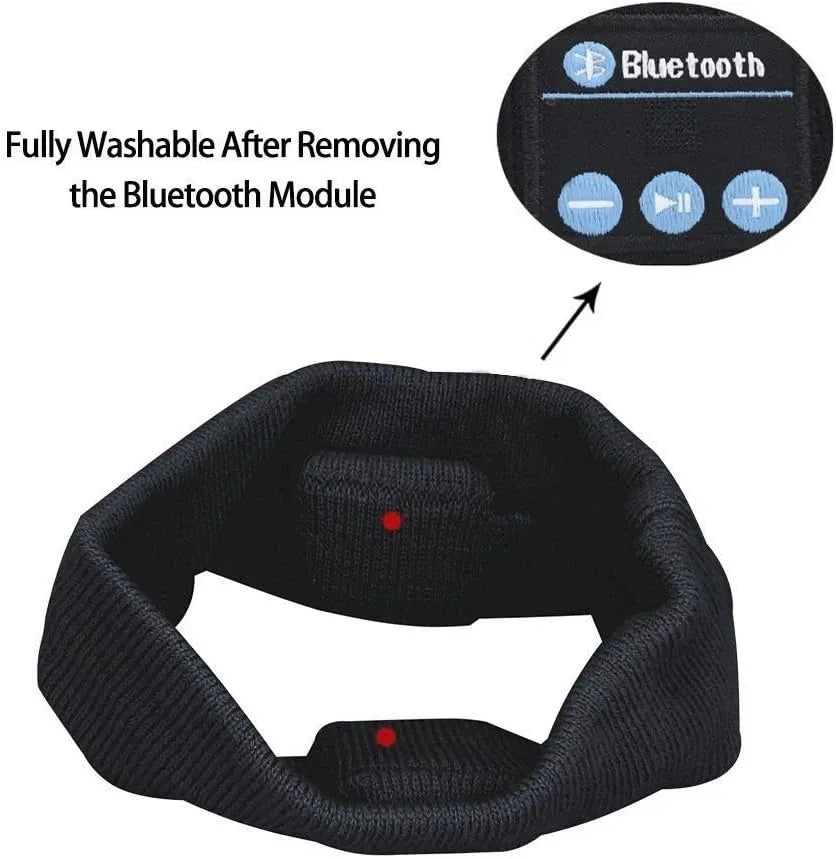 Headset Bluetooth 5.0 Wireless Stereo Earbud Headphone Sports Headband w/Mic-Black