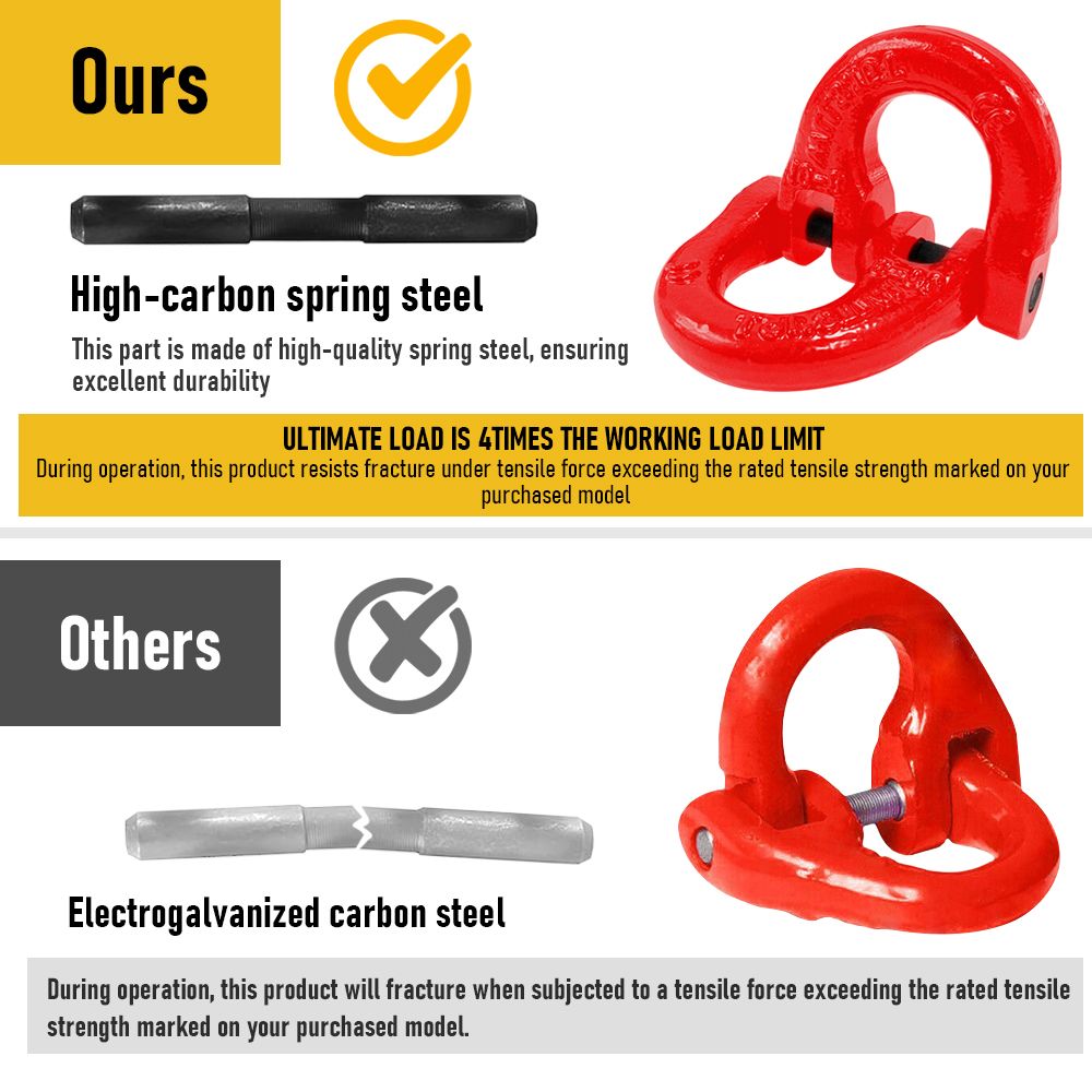 2SET 3.15T Sling Hook Heavy Duty Hammerlock/Slip Hook Kit With Swivel Winch & Safety Latch