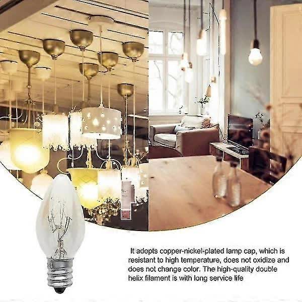 10W E12 C7 Filament Light Bulbs Warm White 10pcs 220-240V Compatible with Living Room Lamps