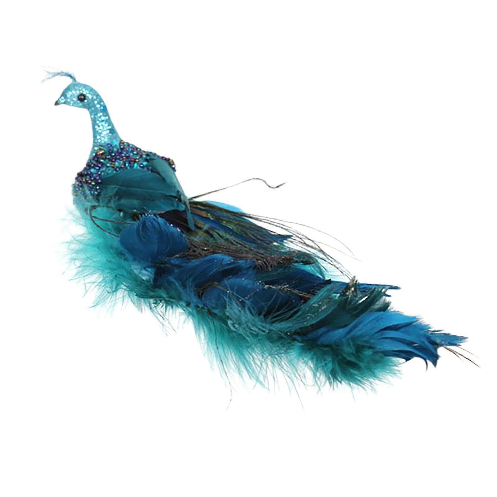 Peacock Feather Christmas Tree Ornaments, 3D Simulation Decorations, Natural Hanging Crafts for Christmas Decor
