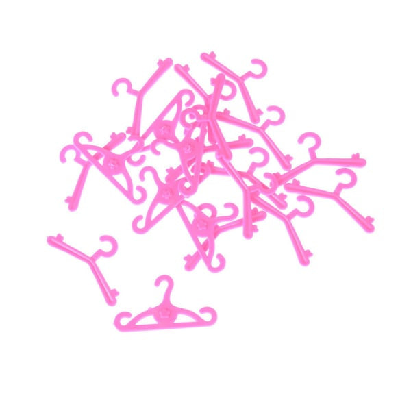 20 pcs/lot Pink Hangers Dress Clothes Accessories For Barbie Doll 0