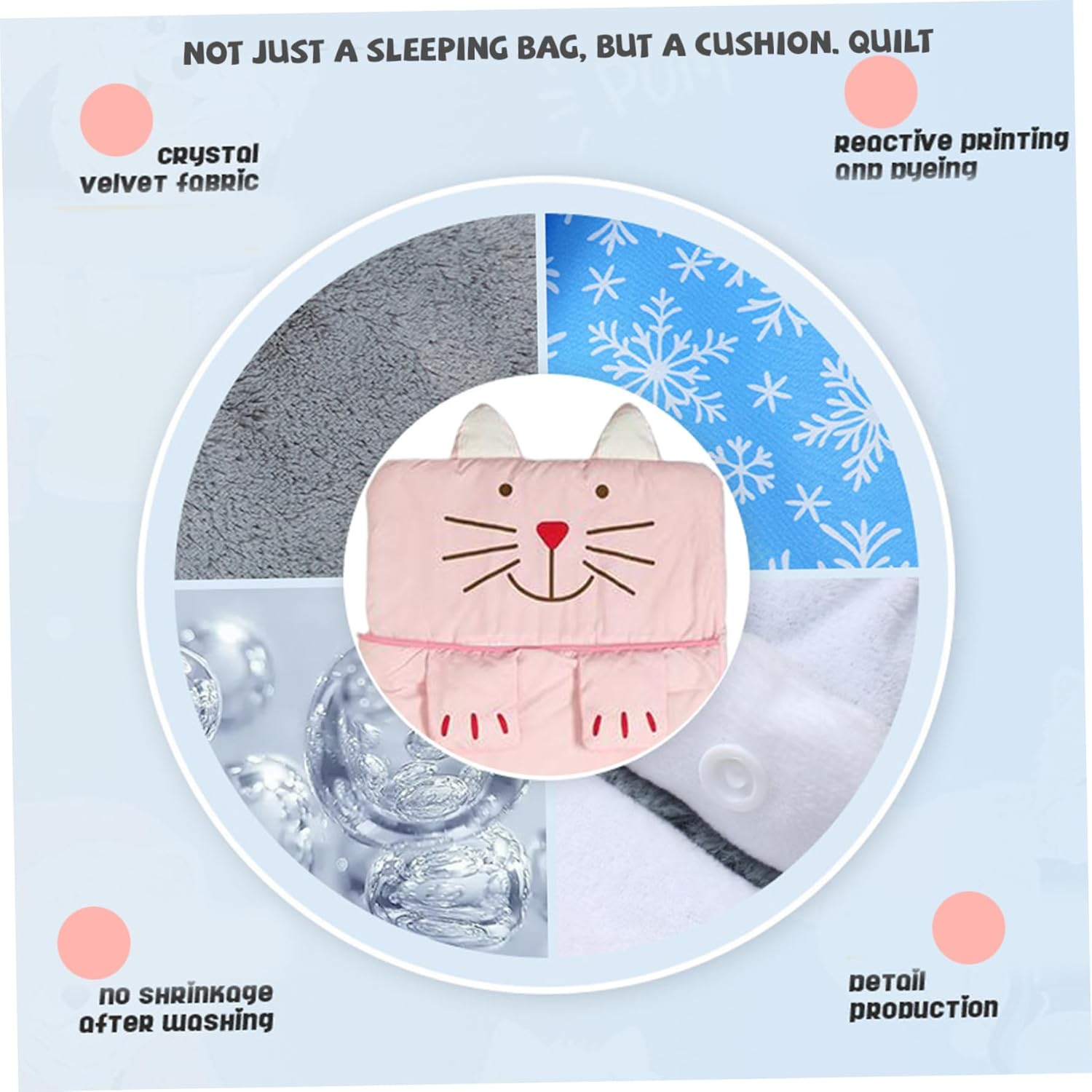 Sleeping bag for children, cozy cartoon design for boys and girls