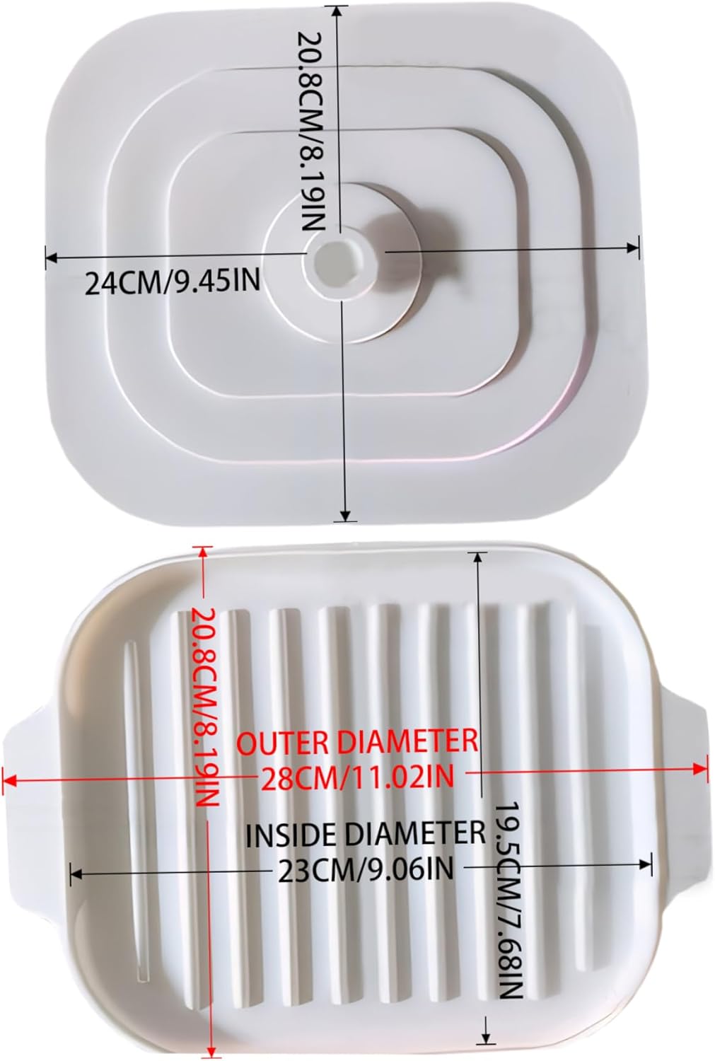 Microwave Tray for Bacon, 30 x 20 x 0.8 cm Silicone Bacon Pan with Lid and Handle, Crispy Bacon Maker