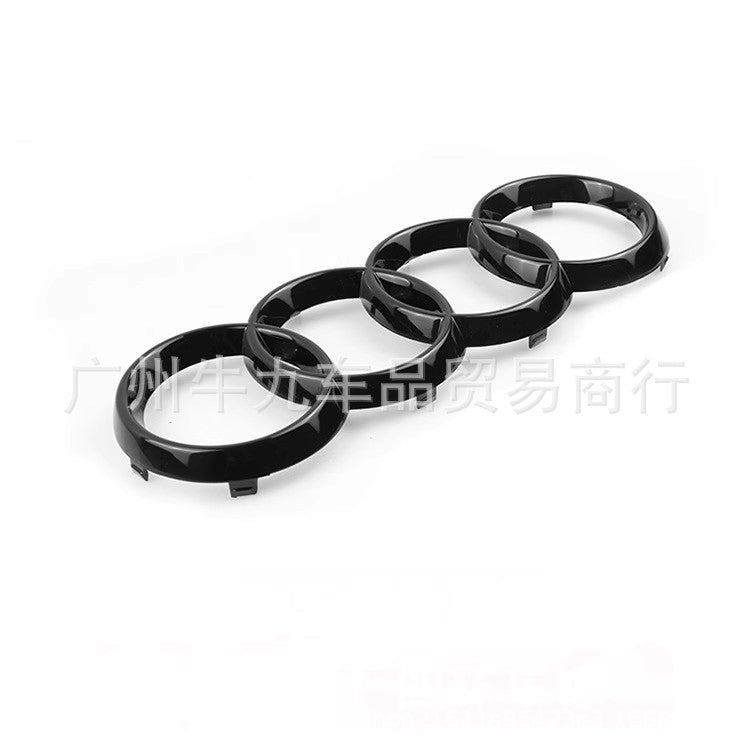 Audi Front & Rear Black Emblem Rings Set for A1 A3 A4 A5 - 273mm & 192mm