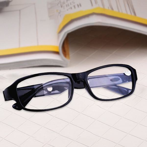 +4.5 to +6.0 Reading Glasses, Black Optical Frames Black 6