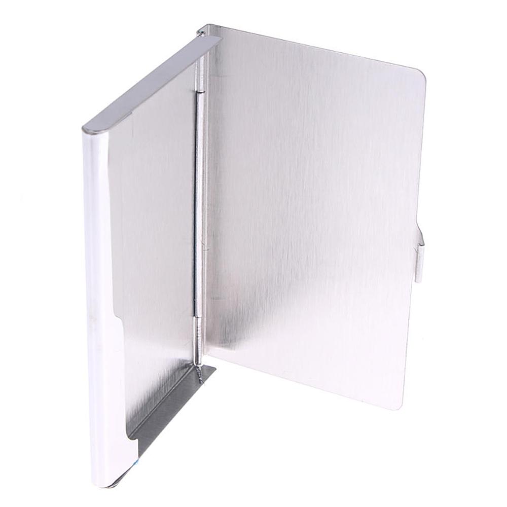 Stainless Steel Slim Card Case Wave Compatible with Cards Silver