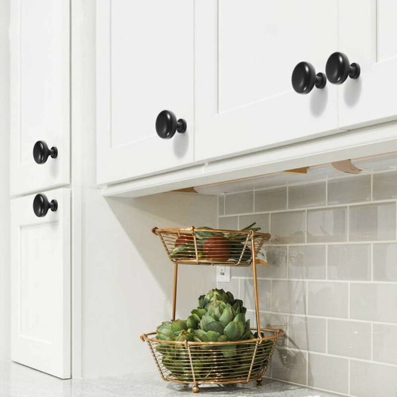 20PCS 29mm Vintage Black Door Knobs Drawer Handles Compatible with Furniture Cabinets Kitchen Doors