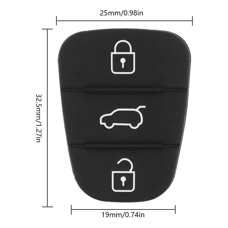 2pcs Silicone Key Case Compatible with Kia Sportage Cee'd Picanto Rio & Hyundai i10 i20 i30 ix20 ix35 - 3 Buttons Remote Control Cover
