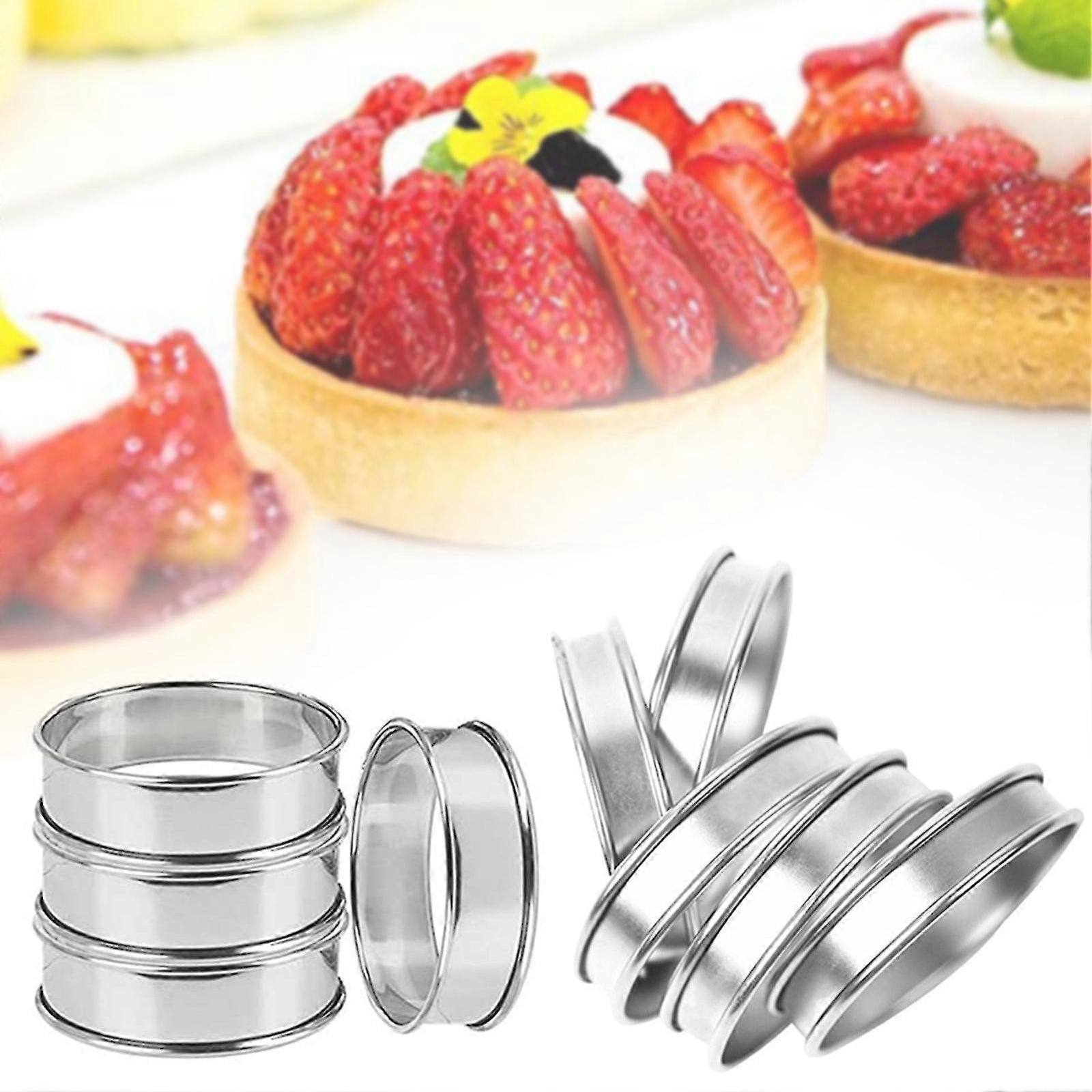 4pcs Stainless Steel Muffin Rings Nonstick Muffin Rings Pastry Rings for Home Baking