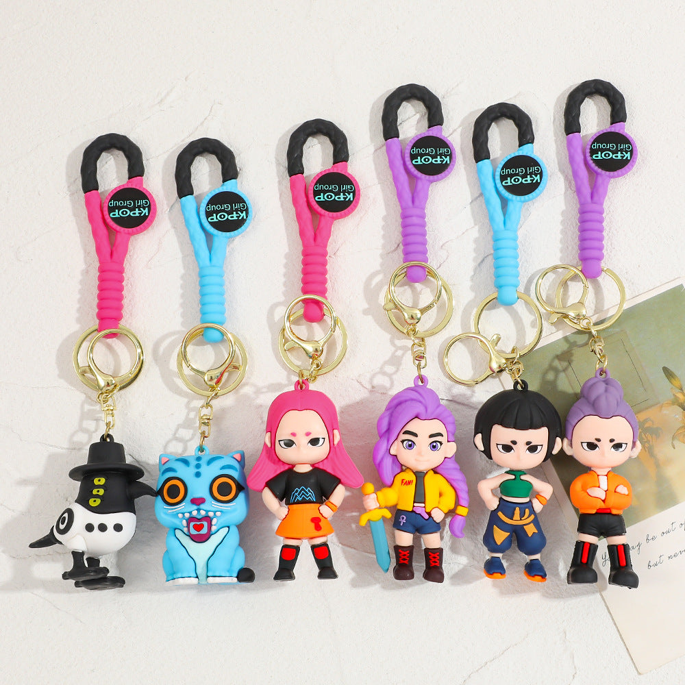 Demon Hunter Keychain Pendant Silicone Doll K-POP Compatible Figure 6