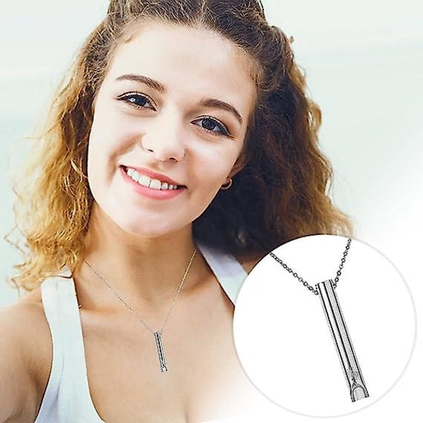 2pcs Breathing Necklace, Anxiety Necklace for Women, Stress Relief Mindful Breathing Necklace Stainless Steel for Meditation Relaxation Silver gold Silver gold