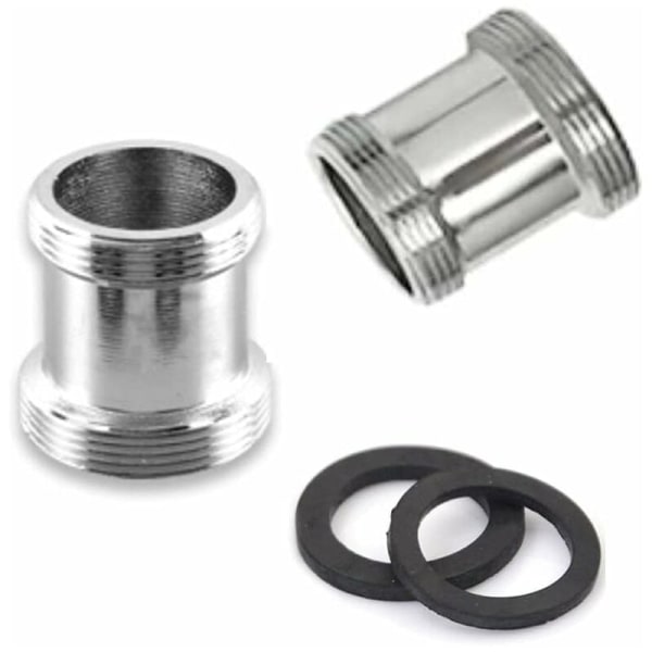 2 Pack Brass Faucet Adapter 22mm NPT Male to Male Aerator Connector Compatible with Sink Faucet Water Filter M24 to M22