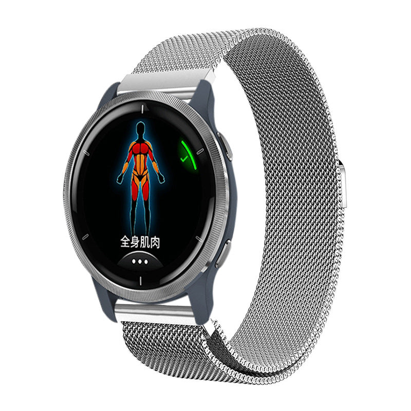 Stainless Steel Milanese Magnetic Watch Band for Garmin venu 2/venu SQ/venu 2S Venu SQ Black