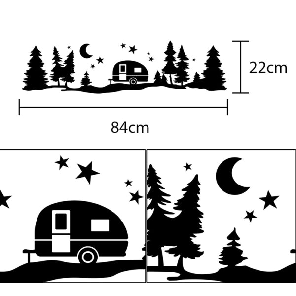 Tree Forest Vinyl Body Decal Sticker for SUV RV Van Caravan Off